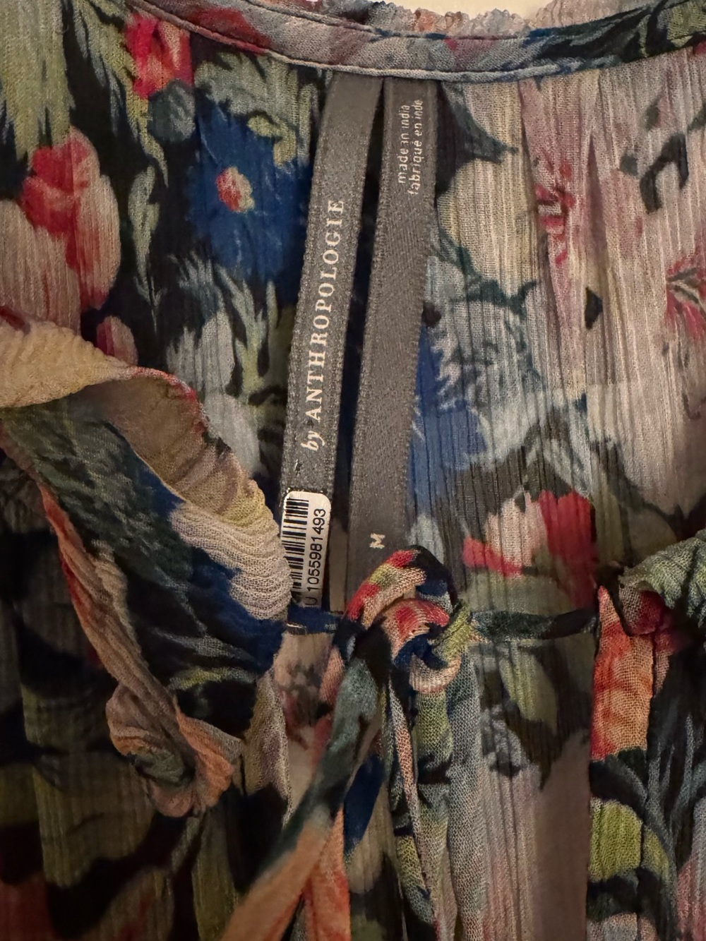 Anthropologie Floral Dress in Blue, Green, Pink - Picture 5 of 9